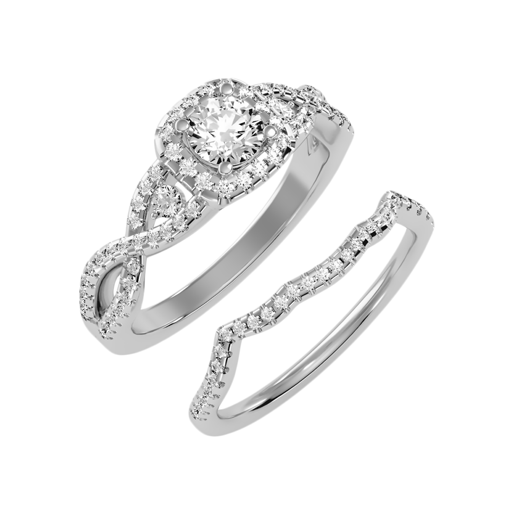 Seqqen Bridal Ring Set-Color_White-Gold