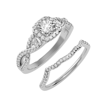 Seqqen Bridal Ring Set-Color_White-Gold