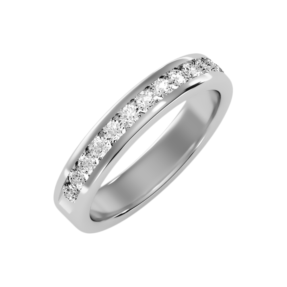 Shleek Half Eternity Band-Color_White-Gold