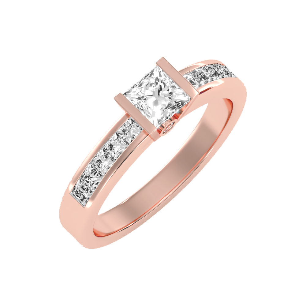 Burnished Solitaire Ring-Color_Rose-Gold