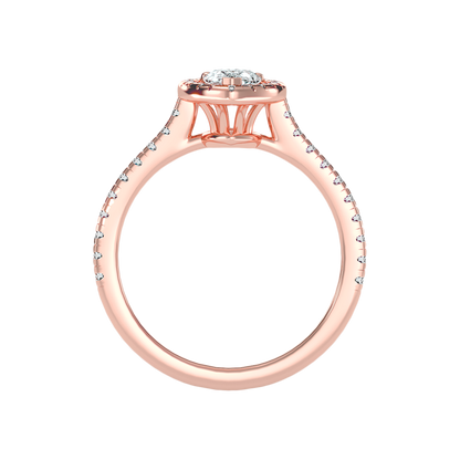 Great Pear Shaped Engagement Halo Ring