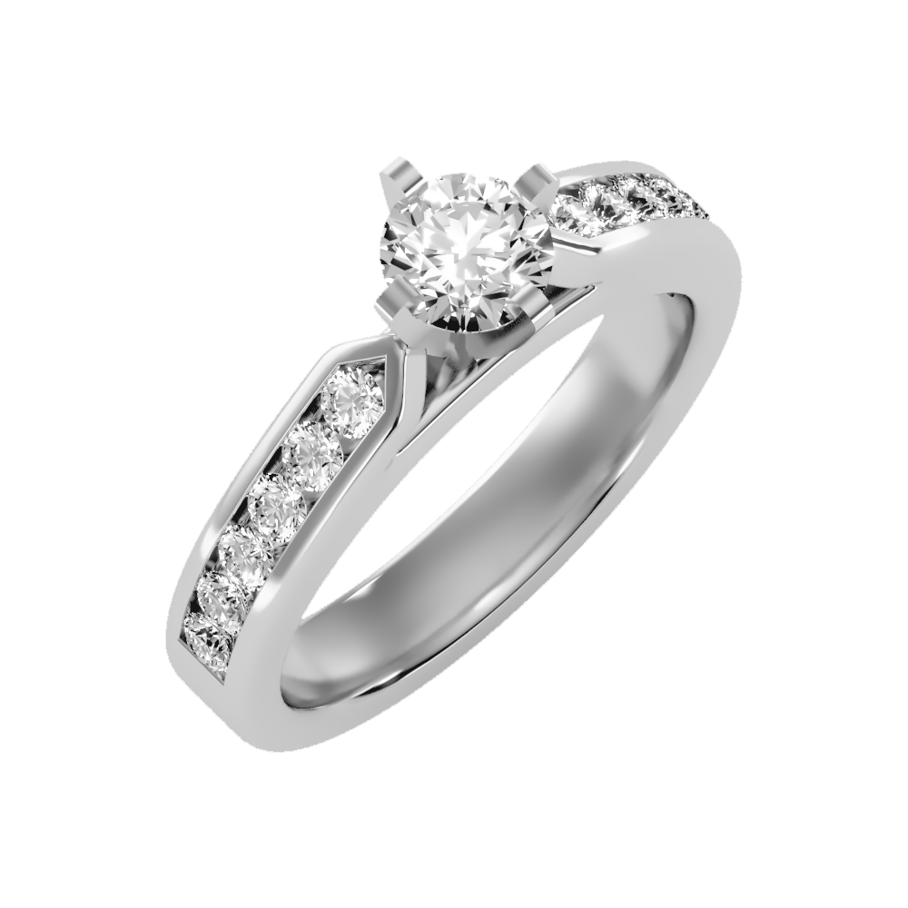 Noble Solitaire Ring-Color_White-Gold
