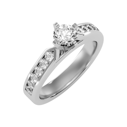 Noble Solitaire Ring-Color_White-Gold