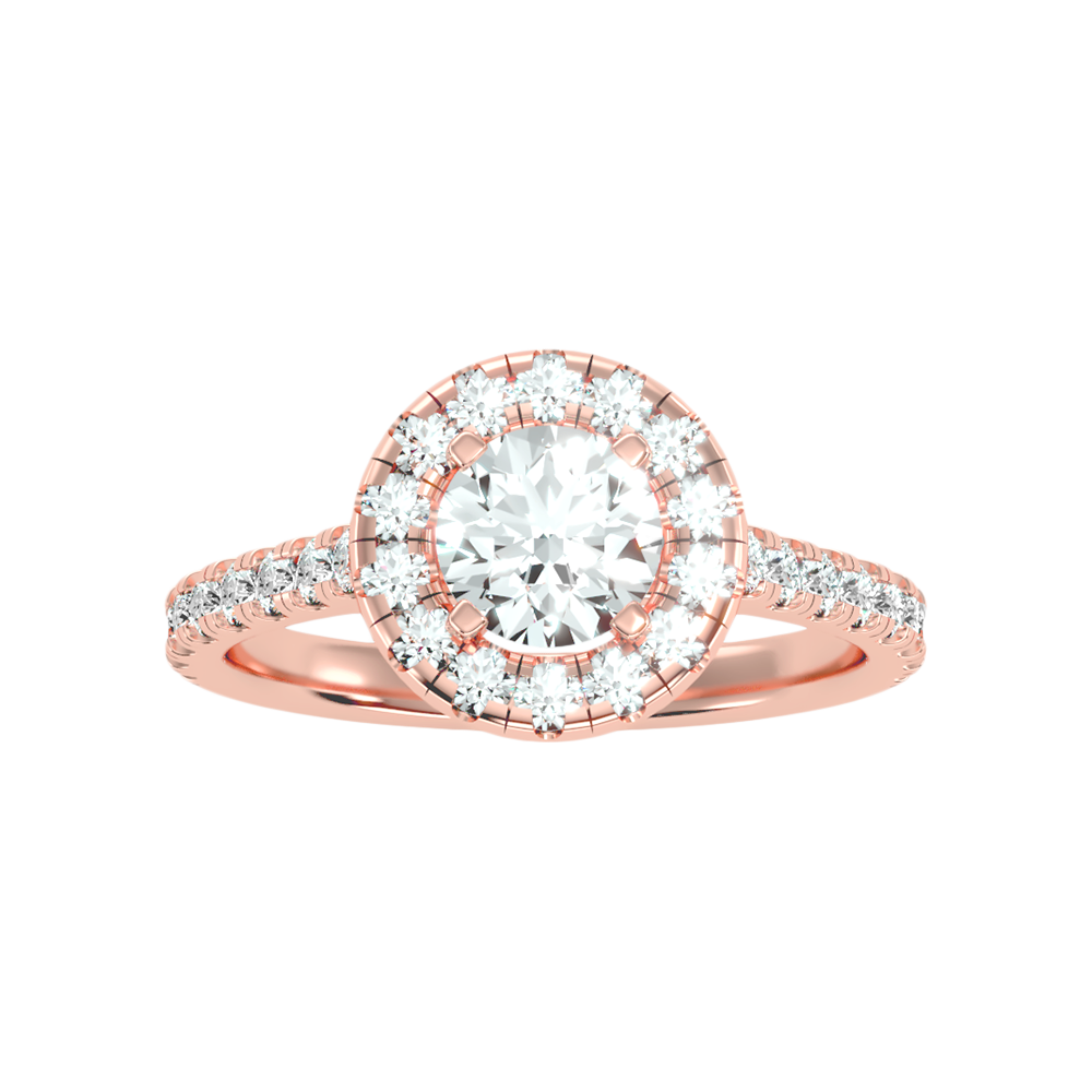 Fiminiace Classic Halo Diamond Engagement Ring