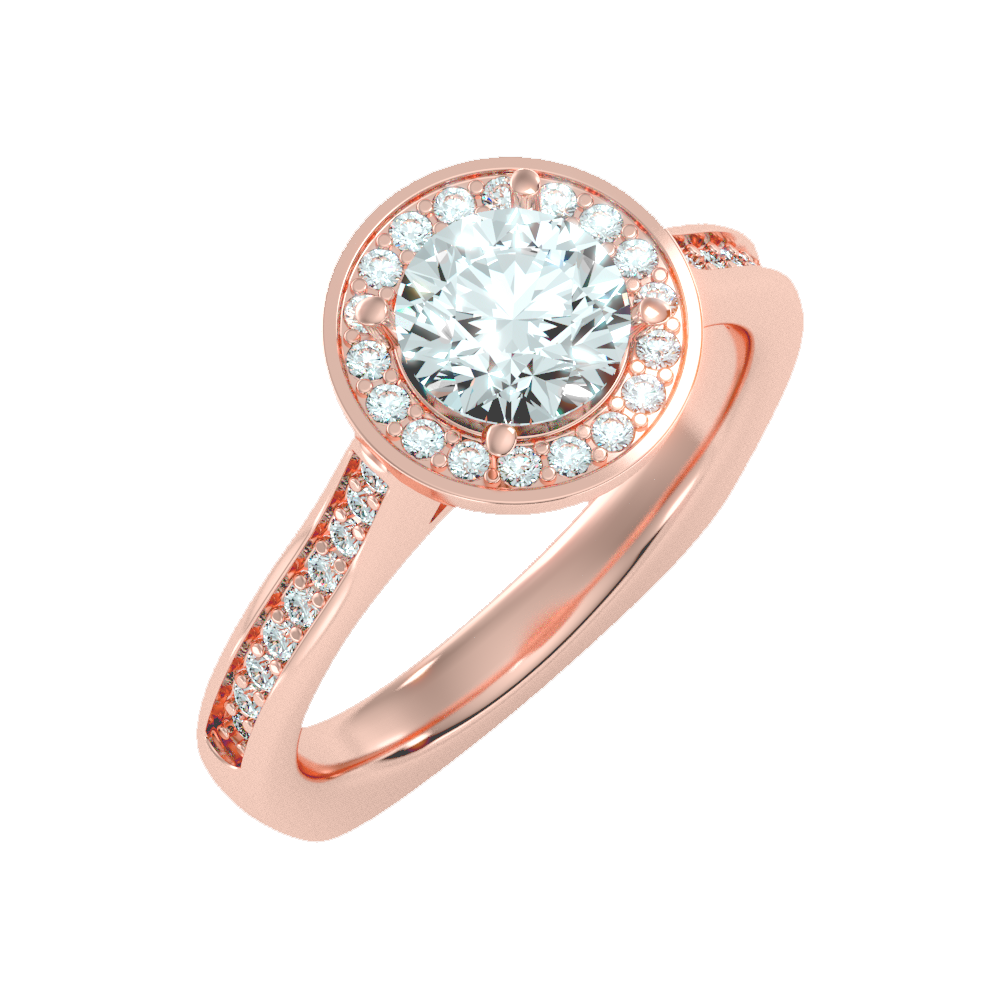 Vintage Classic Halo Diamond Engagement Ring-Color_Rose-Gold