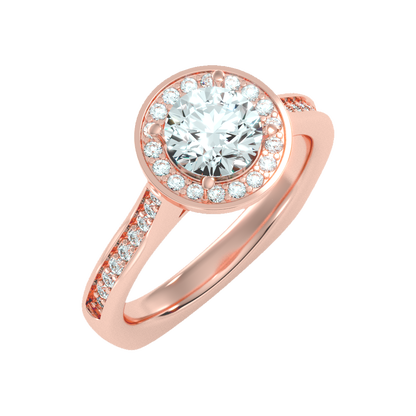 Vintage Classic Halo Diamond Engagement Ring-Color_Rose-Gold