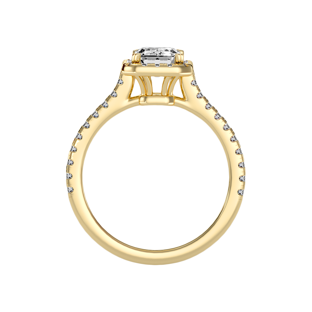 Emerald Cut Halo Diamond Engagement Ring
