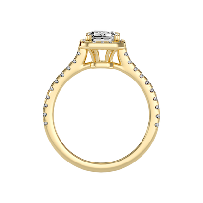 Emerald Cut Halo Diamond Engagement Ring