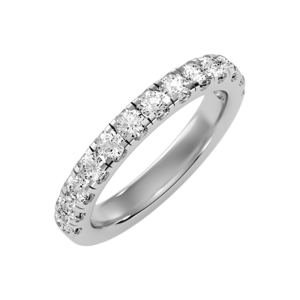 Effervescent Half Eternity Wedding Band-Color_White-Gold