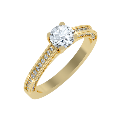 Caricia Solitaire Ring-Color_Yellow-Gold