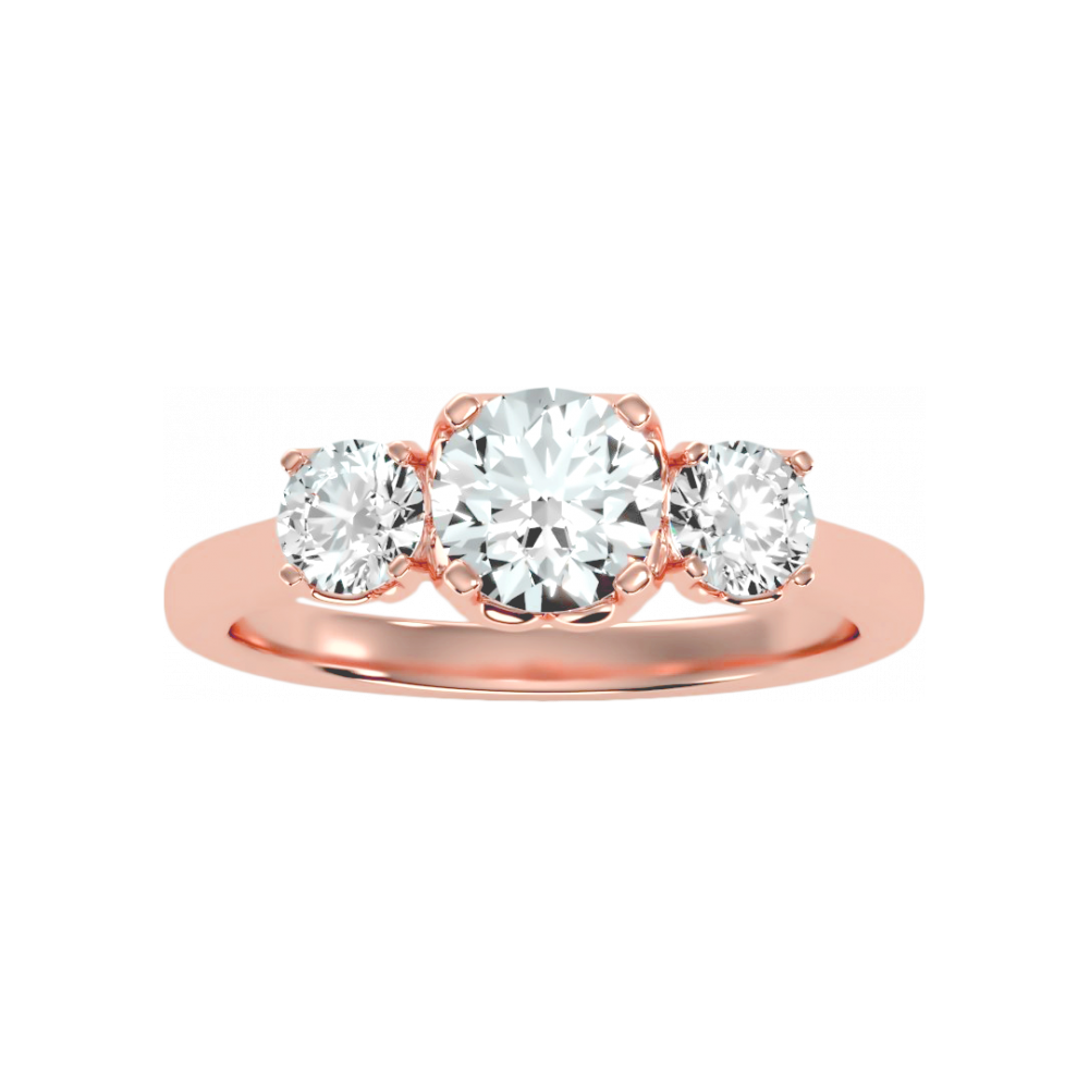 Trio Round Diamond Engagement Ring