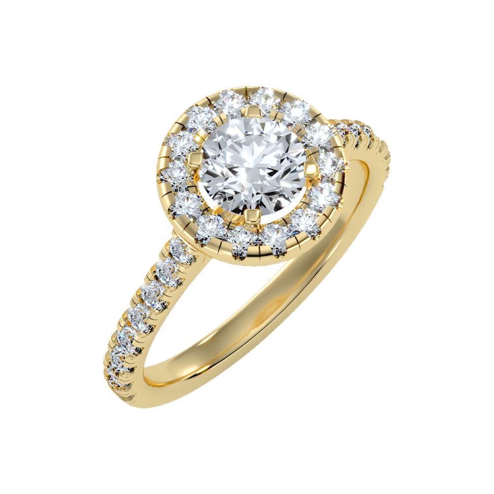 Fiminiace Classic Halo Diamond Engagement Ring