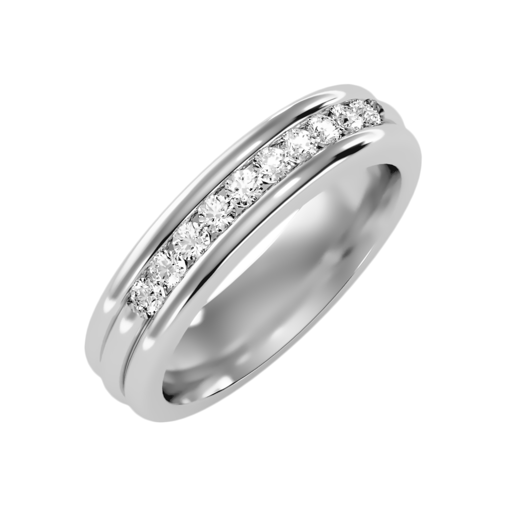 Shase Half Eternity Band-Color_White-Gold