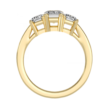 Mesmerizing Three Stone Ring -Color_Yellow-Gold
