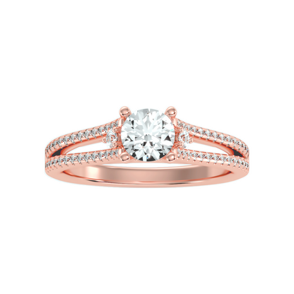 Half Moon Solitaire Ring