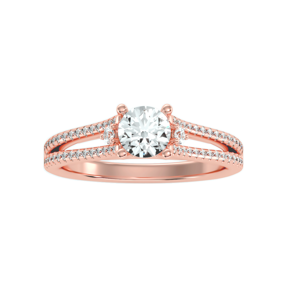 Half Moon Solitaire Ring