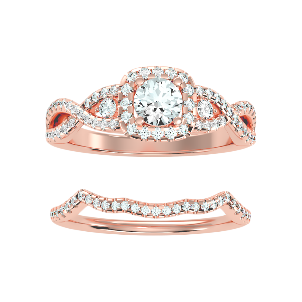 Seqqen Bridal Ring Set-Color_Rose-Gold
