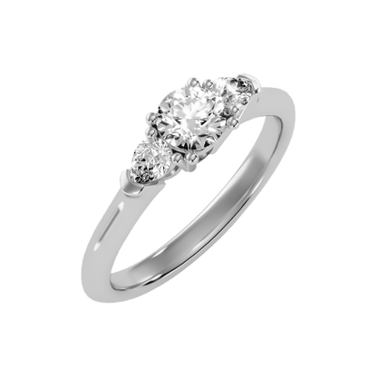 Efflorescence Solitaire Ring-Color_White-Gold