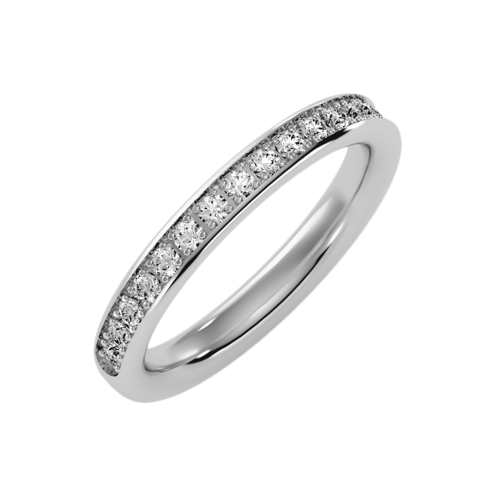 Feaush Half Eternity Band-Color_White-Gold