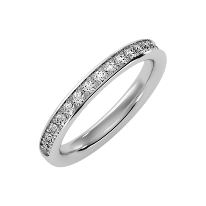 Feaush Half Eternity Band-Color_White-Gold