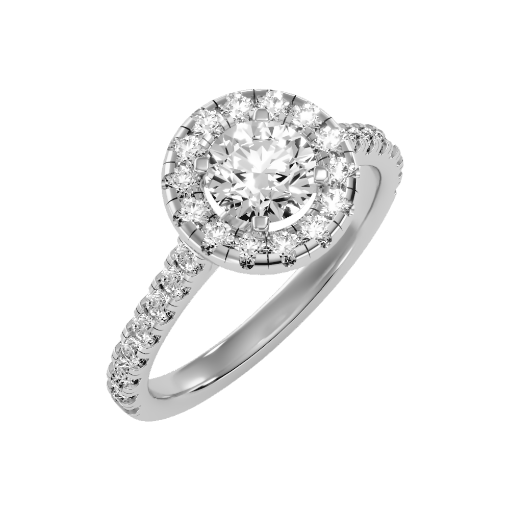 Fiminiace Classic Halo Diamond Engagement Ring
