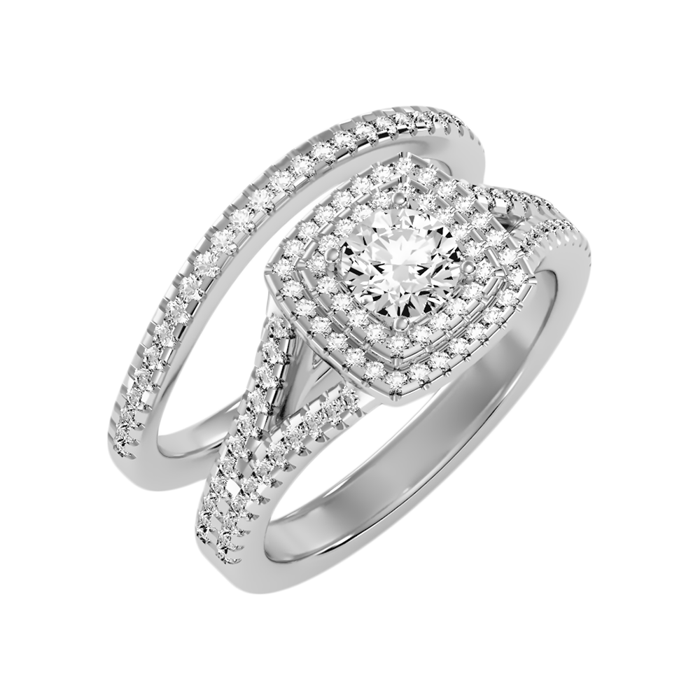 Light Bridal Ring Set-Color_White-Gold