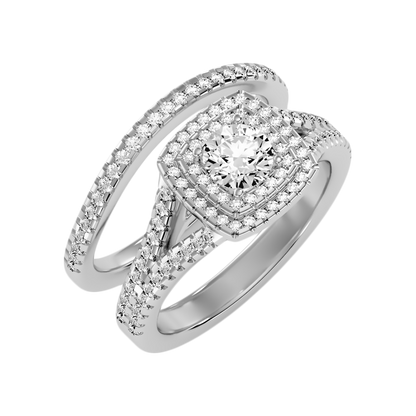 Light Bridal Ring Set-Color_White-Gold