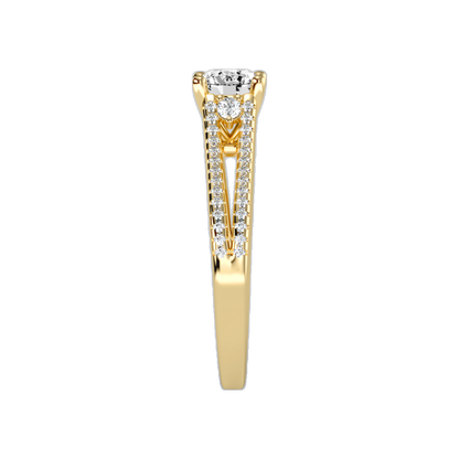 Half Moon Solitaire Ring