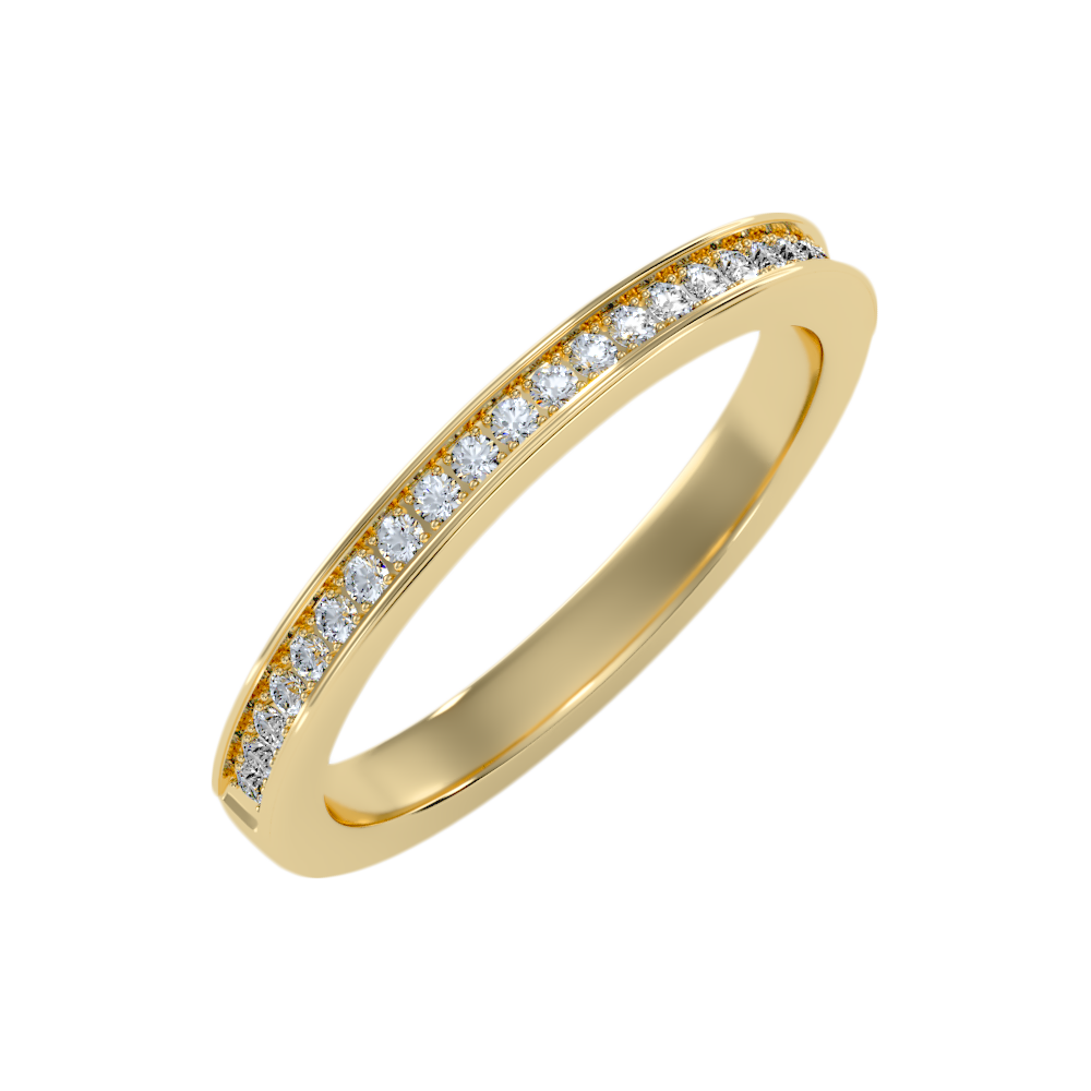 Elegant Half Eternity Wedding Band-Color_Yellow-Gold