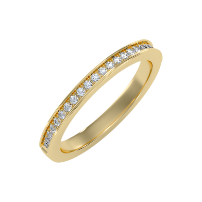 Elegant Half Eternity Wedding Band-Color_Yellow-Gold