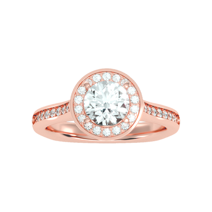 Vintage Classic Halo Diamond Engagement Ring