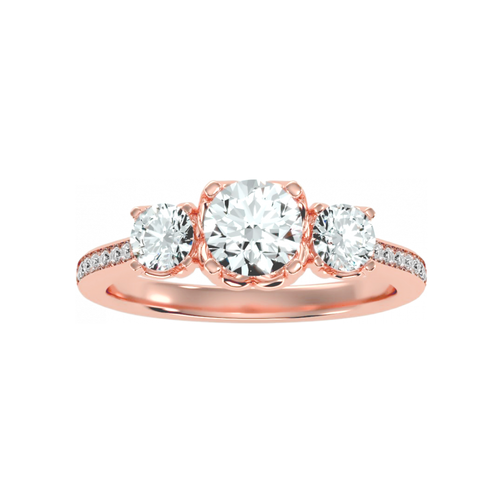Beautiful Three Round Shaped Diamond Ring