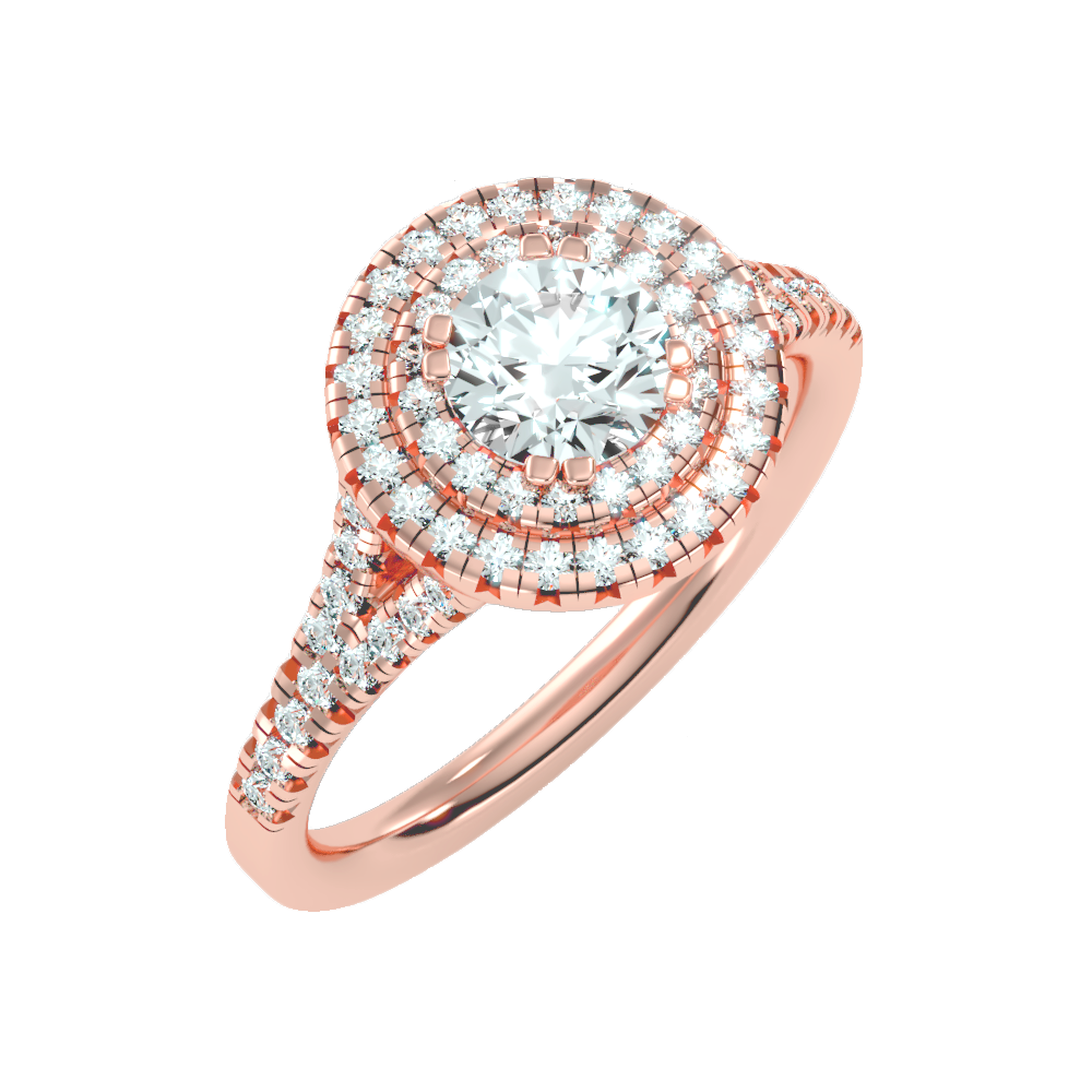 Doiet Classic Halo Diamond Engagement Ring