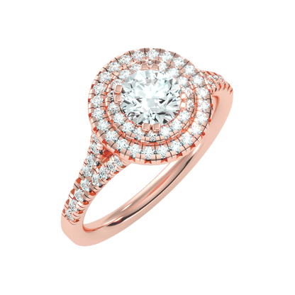 Doiet Classic Halo Diamond Engagement Ring