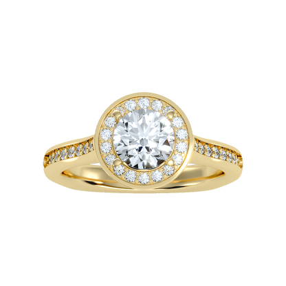 Vintage Classic Halo Diamond Engagement Ring