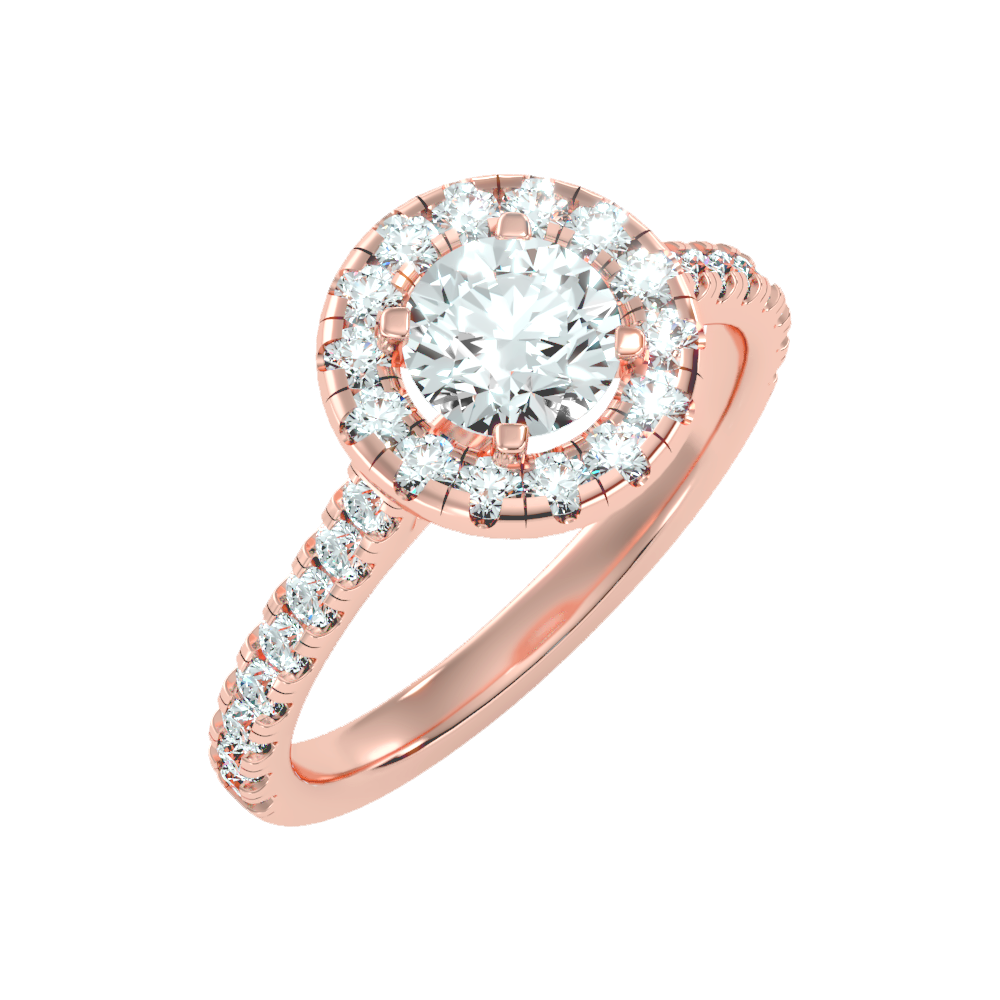 Fiminiace Classic Halo Diamond Engagement Ring
