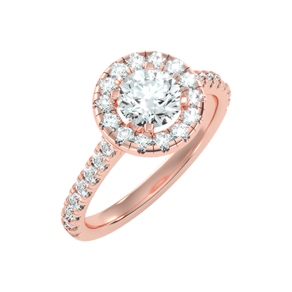 Fiminiace Classic Halo Diamond Engagement Ring