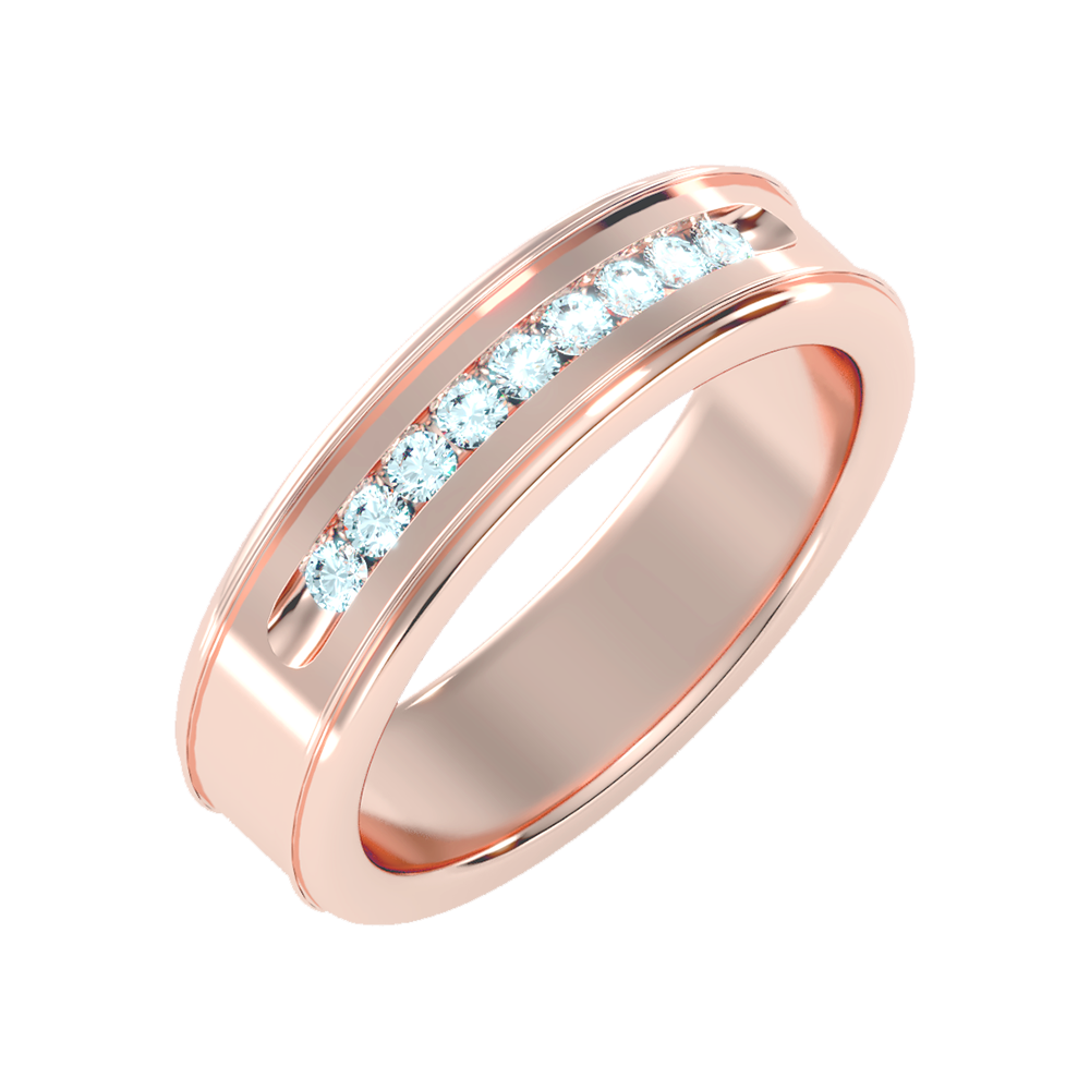 Lusterous Men's Broad Band Ring-Color_Rose-Gold