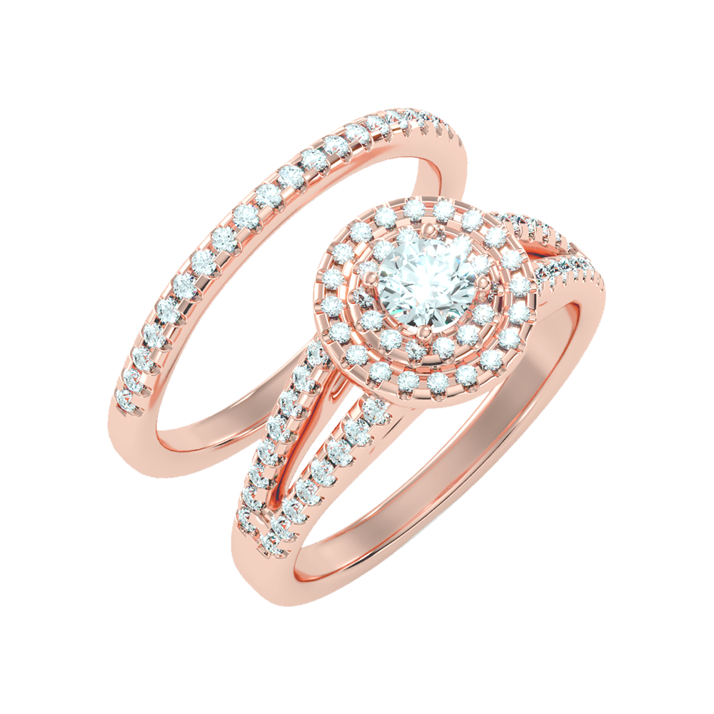 Glistening Bridal Ring Set-Color_Rose-Gold