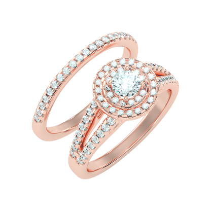 Glistening Bridal Ring Set-Color_Rose-Gold