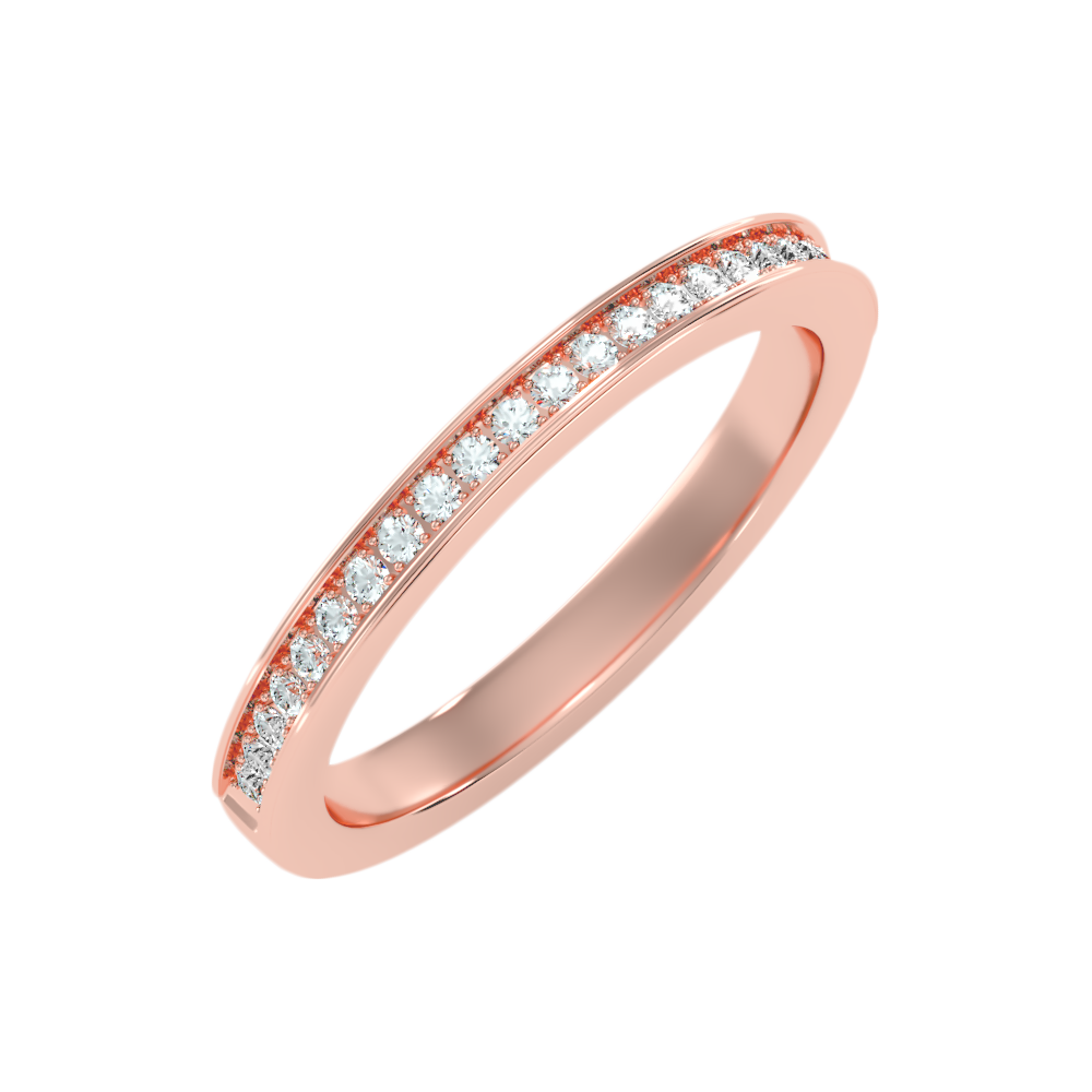 Elegant Half Eternity Wedding Band-Color_Rose-Gold