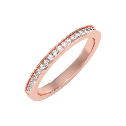 Elegant Half Eternity Wedding Band-Color_Rose-Gold