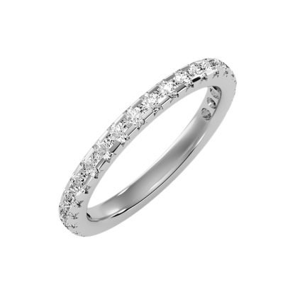 Lively Half Eternity Wedding Band-Color_White-Gold