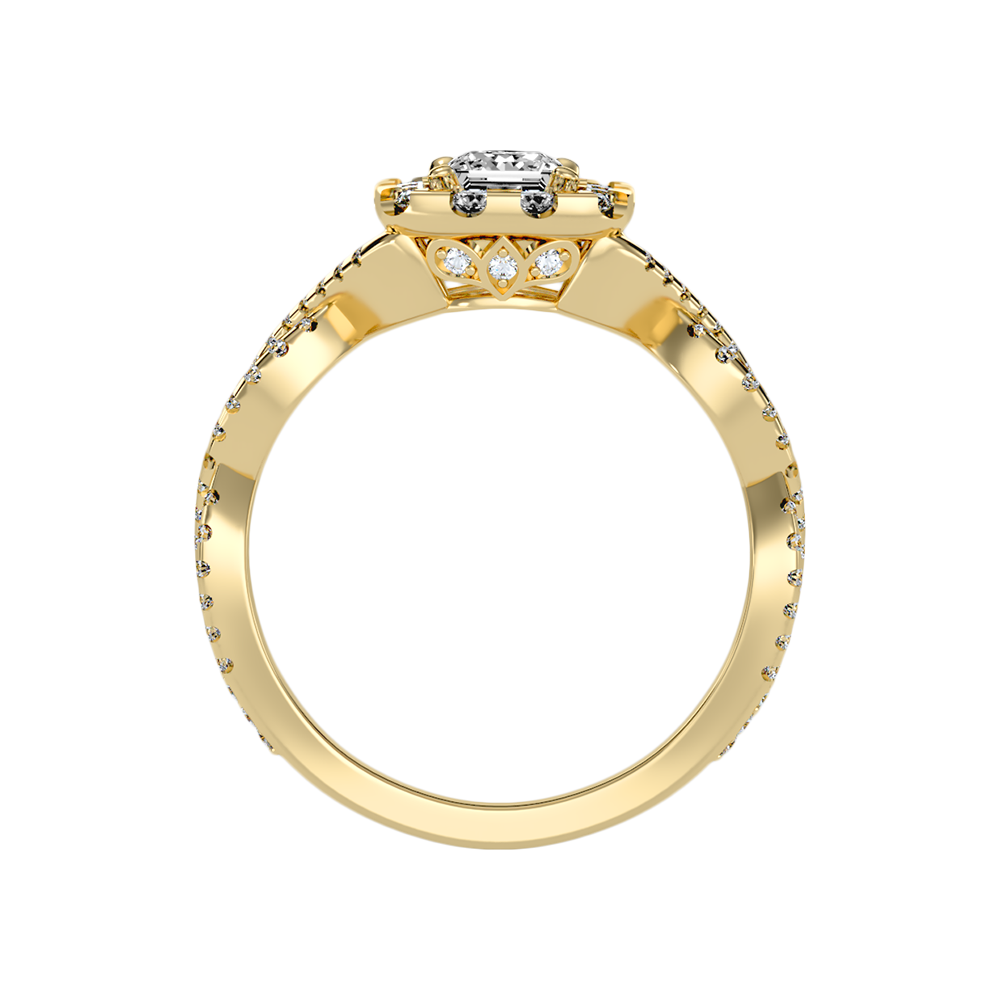 Fine Square Shaped Halo Diamond Ring