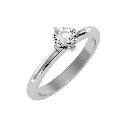Pleuvoir Classic Solitaire Ring-Color_White-Gold