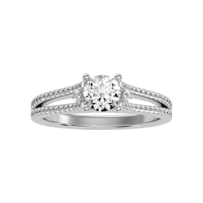 Half Moon Solitaire Ring