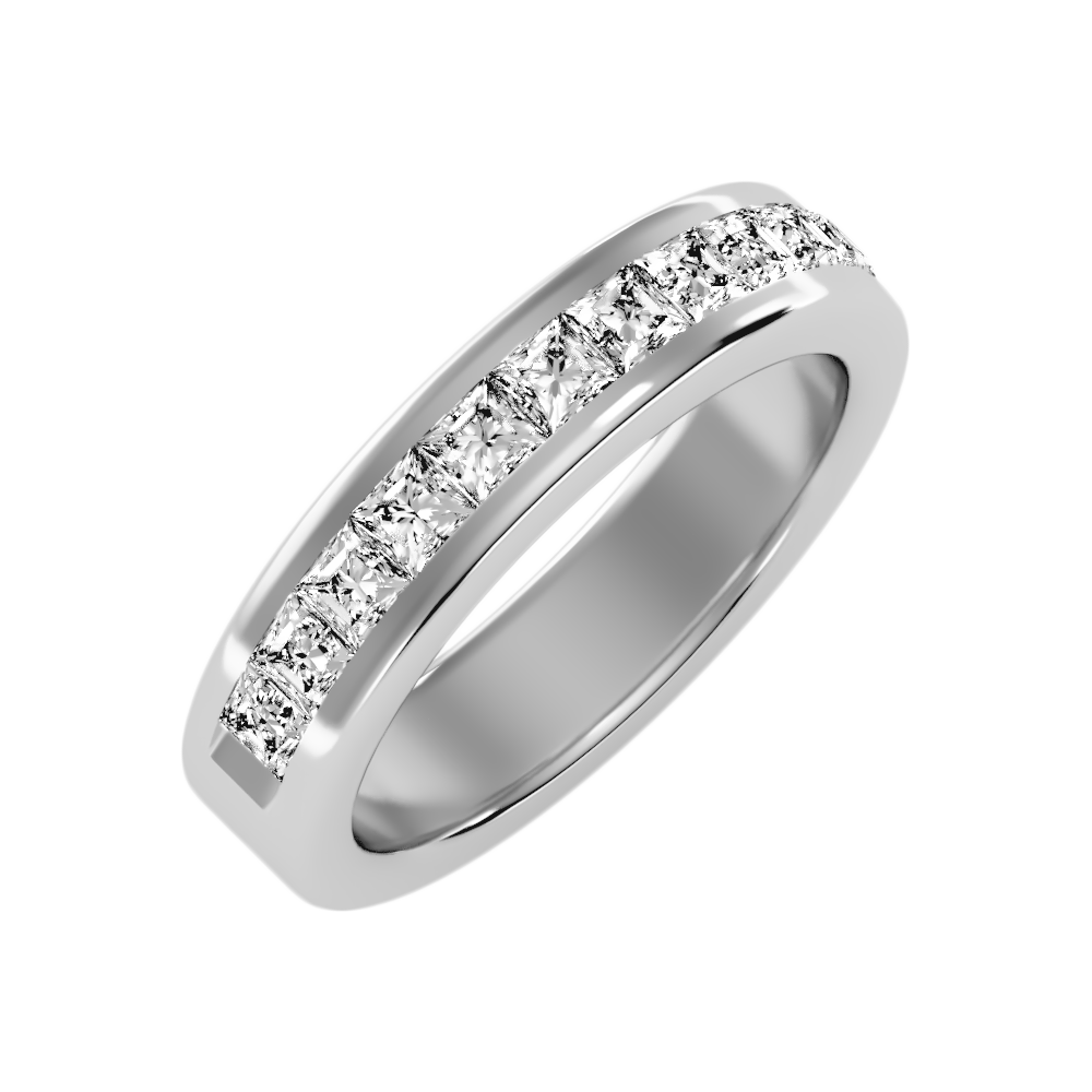 Laesh Half Eternity Band-Color_White-Gold