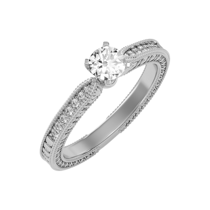 Beauteous Solitaire Ring-Color_White-Gold