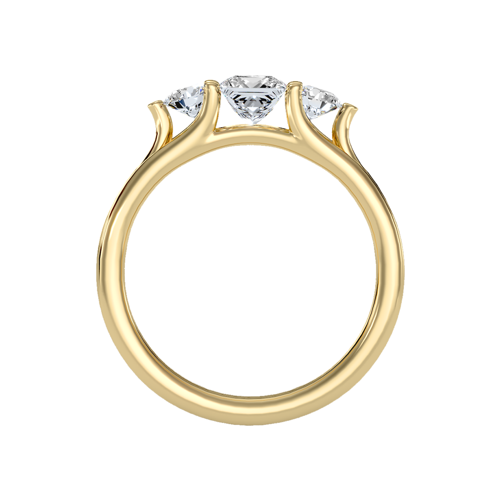 Alluring Diamond Tri Stone Ring