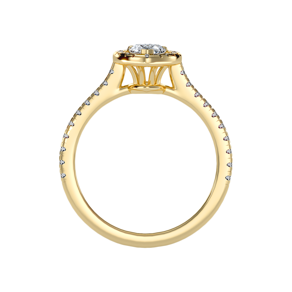 Great Pear Shaped Engagement Halo Ring